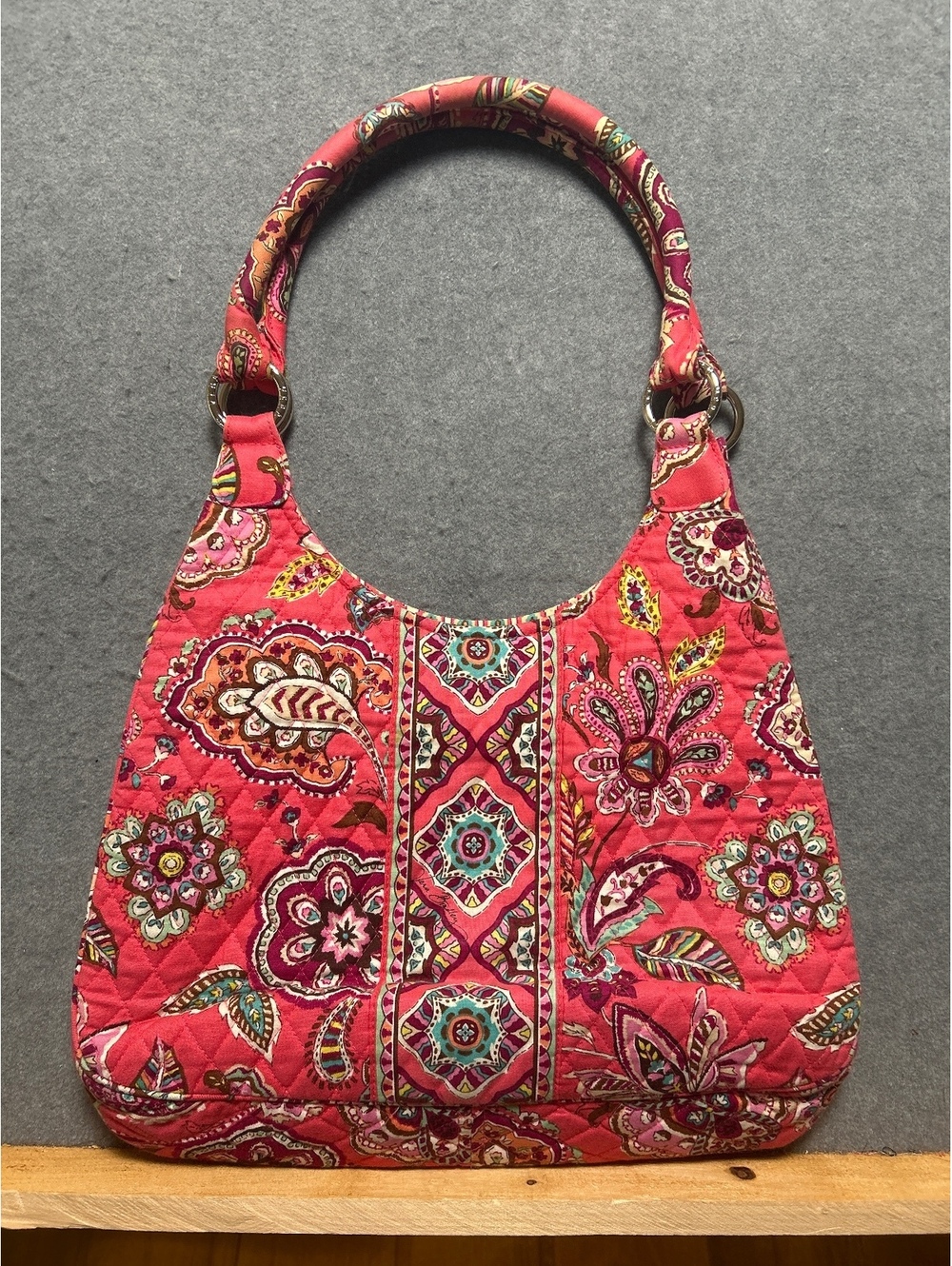 Vera Bradley Quilted Floral Crossbody Bag in Pink Paisley Pattern